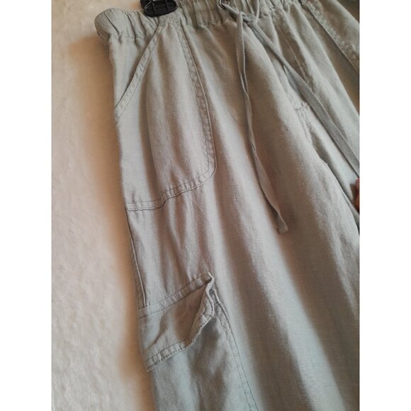 C & C California Size Medium 100% Linen Casual Beach Vacation Summer Pants - Picture 3 of 11